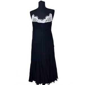 NEW MARIELLA BURANI women's lace chiffon dress in black